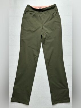 Lands’ End Women’s Pants XS/T – Olive Green Stretch Straight‑Leg 33” Inseam